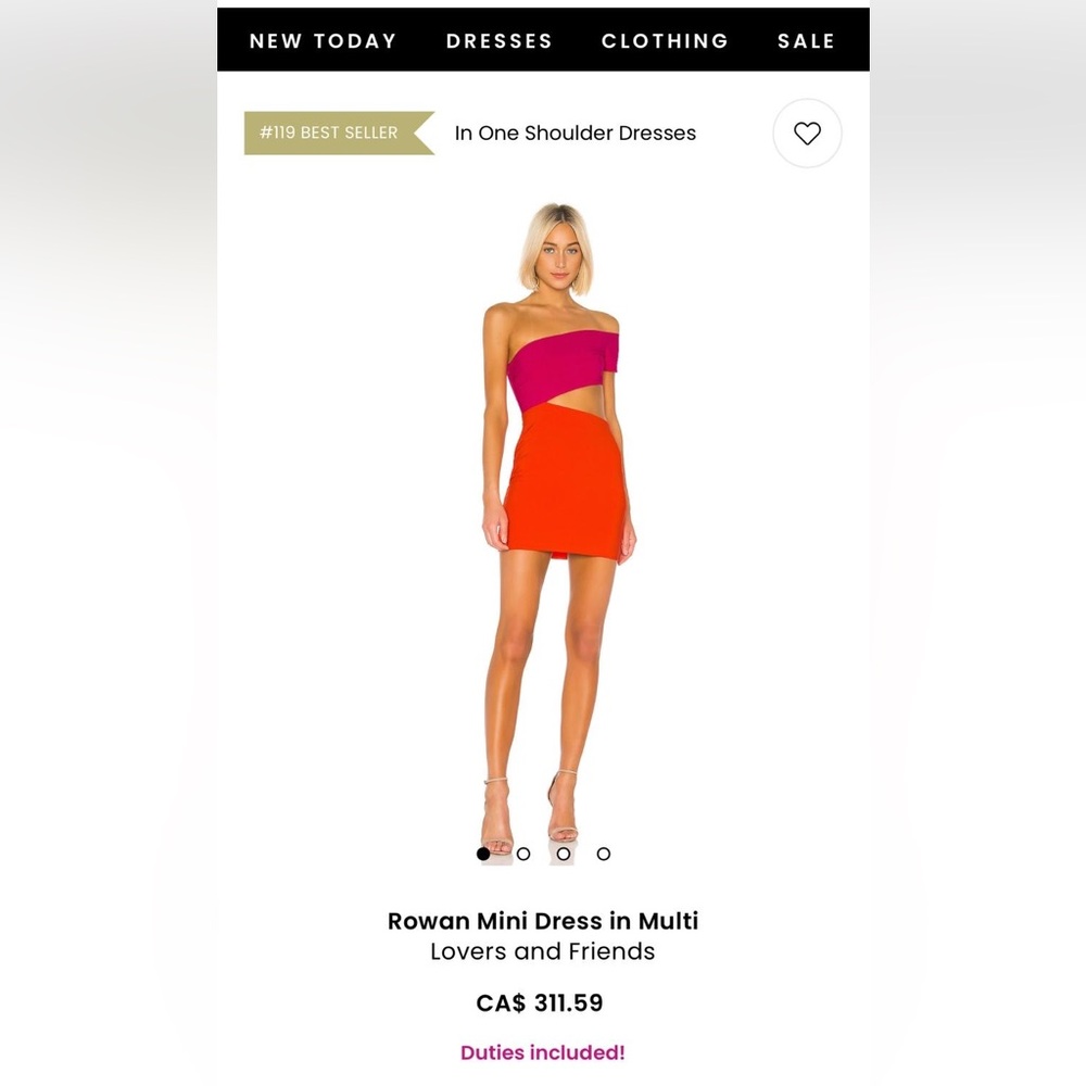 Lovers + Friends Rowan Mini Dress in Pink and Orange- revolve